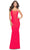 La Femme 31414 - Spaghetti Strap Beaded Long Dress Special Occasion Dress 00 / Neon Coral
