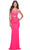 La Femme 31442 - Cut-Out Jersey Prom Dress Special Occasion Dress 00 / Neon Pink