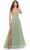 La Femme 31502 - V-Neck Sheer Corset Evening Dress Special Occasion Dress 00 / Sage