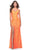 La Femme 31513 - V-Neck Stretch Lace Prom Dress Special Occasion Dress 00 / Orange