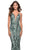 La Femme 31522 - Leaf Motif Sequined Sheath Gown Special Occasion Dress