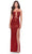 La Femme 31549 - Front Cut Outs Sheath Long Dress Special Occasion Dress 00 / Red