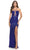 La Femme 31549 - Front Cut Outs Sheath Long Dress Special Occasion Dress 00 / Royal Blue