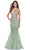 La Femme 31598 - Tulle Trumpet Embroidered Gown Special Occasion Dress 00 / Sage