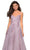 La Femme - Blossom Appliqued Cascading Lace Gown 27492SC - 1 pc Dusty Pink In Size 4 Available CCSALE 4 / Dusty Pink