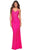 La Femme - Cowl Beaded Ruched Prom Dress 30658SC - 1 pc Neon Pink In Size 8 Available CCSALE 8 / Neon Pink