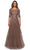 La Femme - Floral Lace A-Line Gown 28036SC - 1 pc Cocoa In Size 4 Available CCSALE 4 / Cocoa