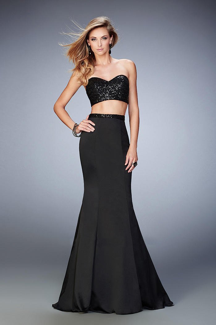 gigi mermaid dress Gigi Gold Rhinestone Multicolored Sequin Mermaid Gown, Illusion Neckline Evening Dress