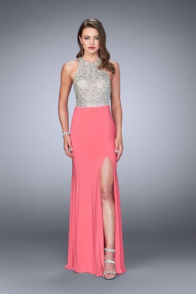 La Femme Gigi - 23770 Glimmering Silver Halter Jersey Dress 0 / Royal Blue - Shop La Femme dresses on Couture Candy at CoutureCandy.com La Femme Gigi - 23770 Glimmering Silver Halter Jersey Dress 0 / Royal Blue - Shop La Femme dresses on Couture Candy at CoutureCandy.com
