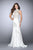 La Femme Gigi - 24651 Sheer Lace Halter Style Mikado Prom Dress Special Occasion Dress 00 / Ivory