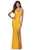La Femme - Lace Corset High Slit Dress 28591SC - 1 pc Peach In Size 0 Available CCSALE 0 / Peach