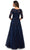 La Femme - Quarter Sleeve Beaded Lace A-line Gown 27922SC - 1 pc Navy In Size 16 Available CCSALE 16 / Navy