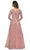 La Femme - Quarter Sleeve Beaded Lace A-line Gown 27922SC - 1 pc Dark Blush in size 12 and 1 pc Navy In Size 16 Available CCSALE
