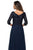 La Femme - Sequined Quarter Length Sleeve Gown 27998SC - 1 pc Navy In Size 10 Available CCSALE 10 / Navy