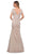 La Femme - Short Sleeve Weave Style Evening Dress 29805SC CCSALE