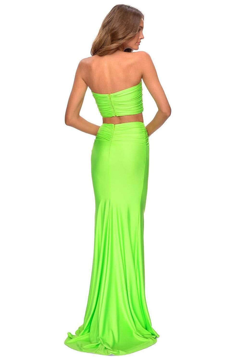 Neon Green La Femme - 28972 Two-Piece Long Sheath Dress | Long Sheath Dress Neon Green La Femme - 28972 Two-Piece Long Sheath Dress | Long Sheath Dress