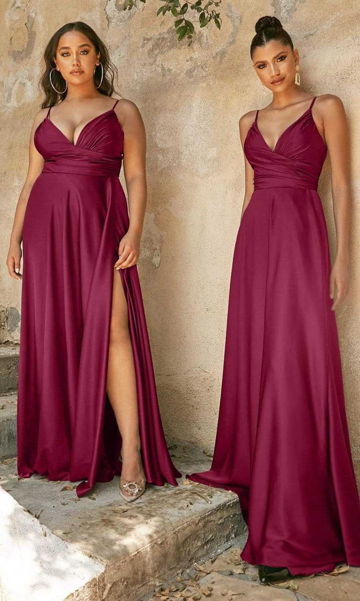 Ladivine 7485 Long Sweetheart Soft Satin A-Line Formal Dress