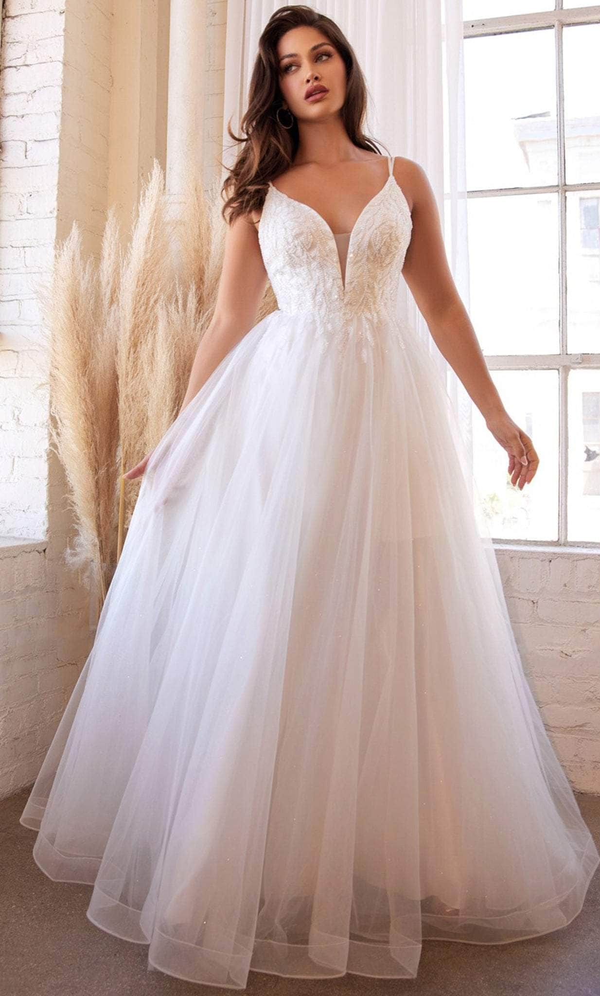 Ladivine CD0154W - Pearl Beaded Tulle A-line Bridal Dress Couture Candy Ladivine CD0154W - Pearl Beaded Tulle A-line Bridal Dress Couture Candy