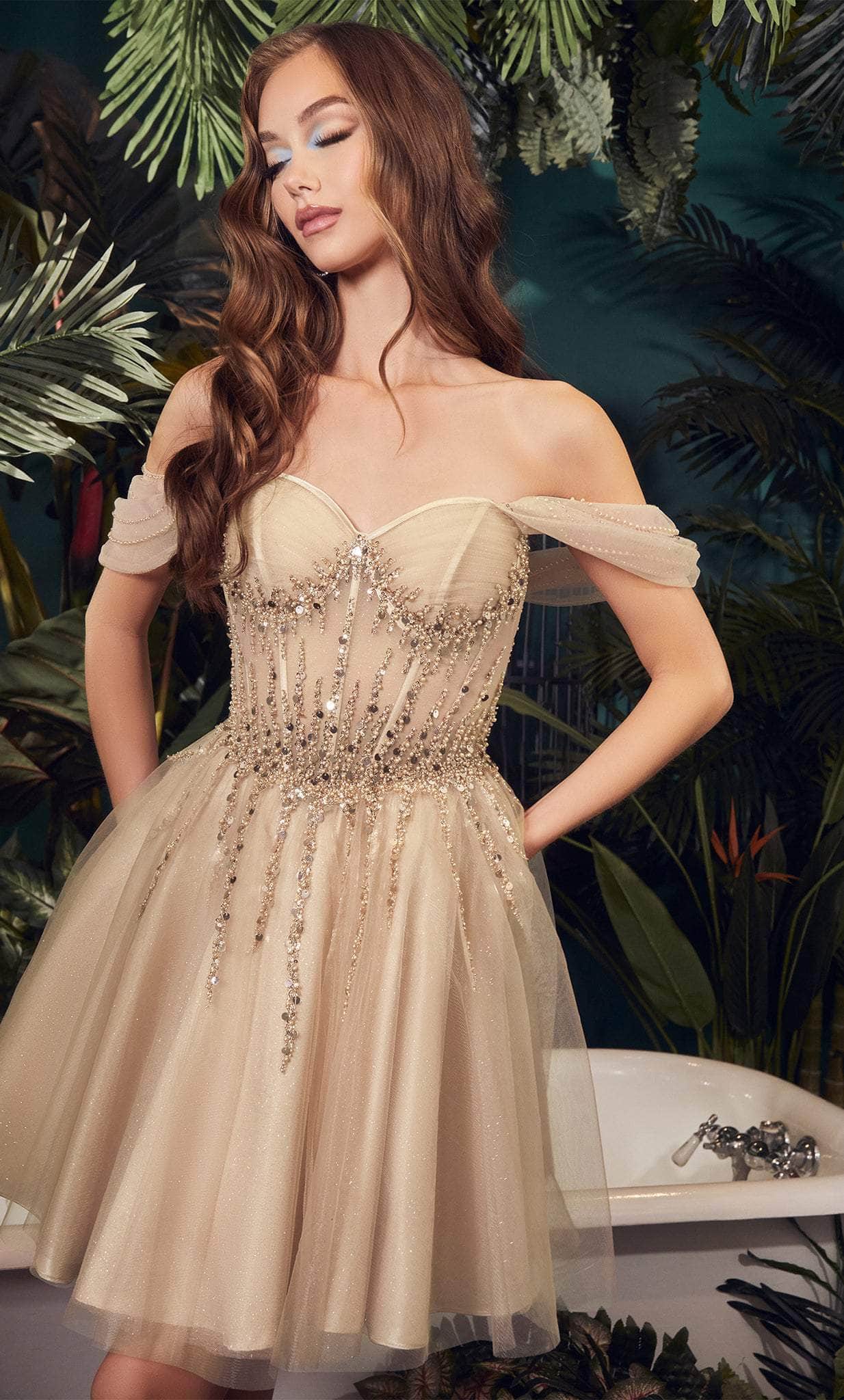 Ladivine CD0211 - Off Shoulder Corset Dress XL / Blush - Shop Ladivine Dresses On Couture Candy at CoutureCandy.com Ladivine CD0211 - Off Shoulder Corset Dress XL / Blush - Shop Ladivine Dresses On Couture Candy at CoutureCandy.com