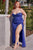 Ladivine CD254C - Cowl Corset Plus Prom Dress Prom Dresses 16 / Royal