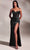 Ladivine CD265 - Draped Corset Prom Dress Evening Dresses 2 / Black