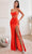 Ladivine CD265 - Draped Corset Prom Dress Evening Dresses 2 / Neon Orange