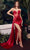 Ladivine CD269 - Sheer Corset Prom Dress Evening Dresses 2 / Red