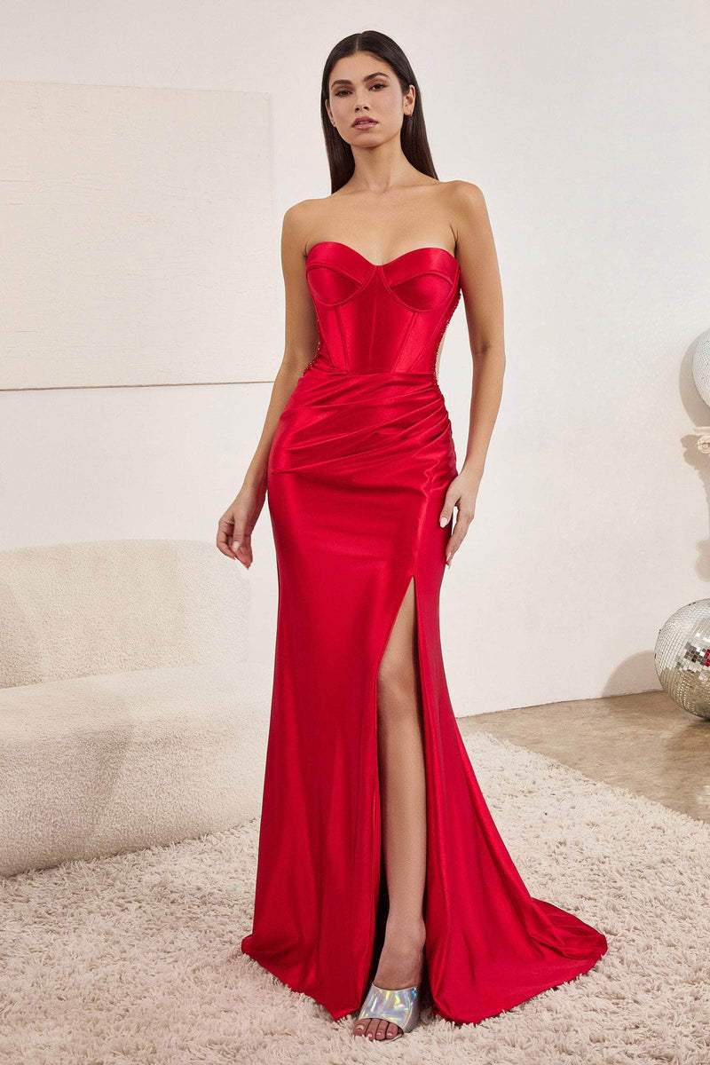 Long Draped Side Slit Gown CD201
