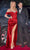 Ladivine CD875 - Satin Cold Shoulder Prom Dress 2 / Red