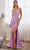 Ladivine CD888 - Jewel Trimmed Prom Dress Evening Dresses 2 / Lavender