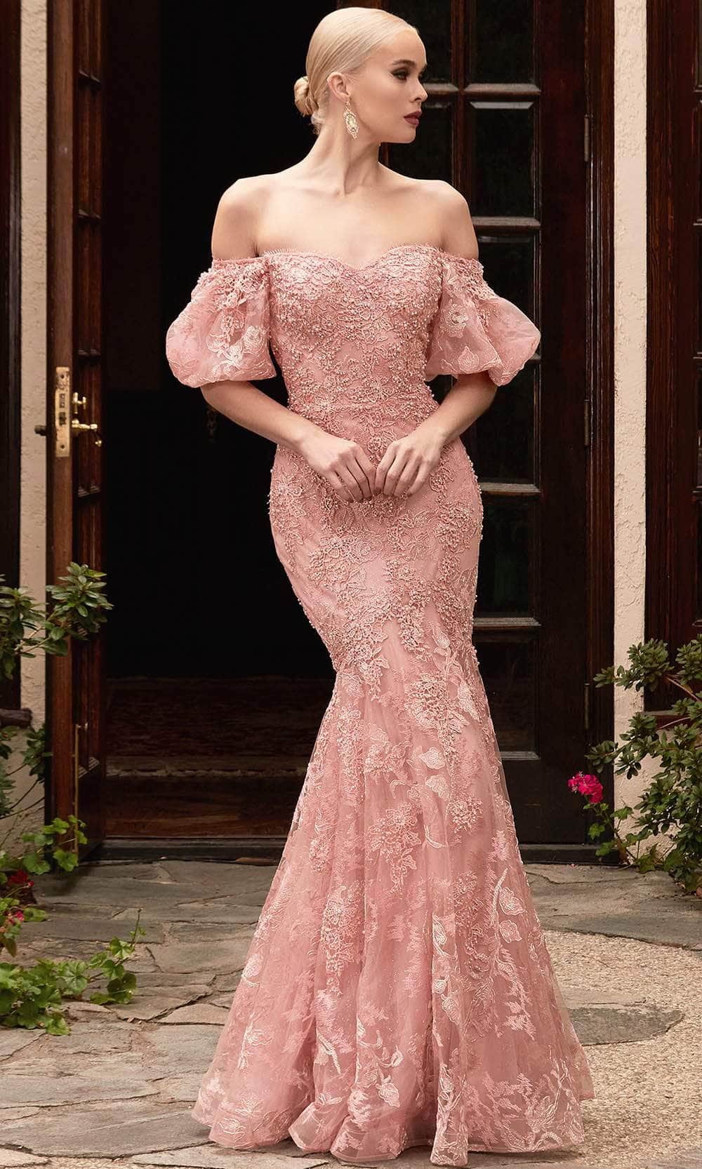 Ladivine CD959 - Off Shoulder Fit And Flare Prom Gown Couture Candy Ladivine CD959 - Off Shoulder Fit And Flare Prom Gown Couture Candy