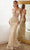 Ladivine CD992 - Applique Corset Prom Dress Special Occasion Dress 2 / Champagne-