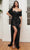 Ladivine CH123 - Sweetheart Draped Sash Evening Dress Special Occasion Dress XS / Black
