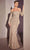Ladivine CH135 - Draped Sequin Evening Gown Prom Dresses XXS / Rose Gold-