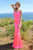 Ladivine SE016 - Backless Satin Long Dress Evening Dresses XXS / Neon Fuchsia