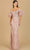Lara Dresses 29190 - Tiered Sleeve V-Neck Evening Gown Special Occasion Dress 4 / Rose Gold