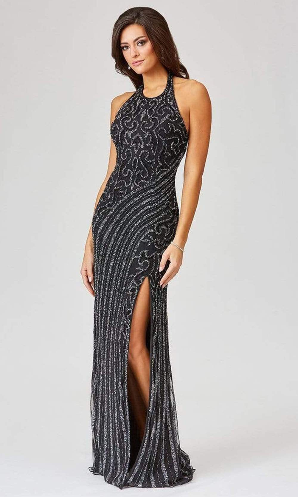 Lara Dresses - 29371 Halter Neck High-Slit Fully Embellished Dress 12 / Black - Shop Lara Dresses Dresses on Couture Candy at CoutureCandy.com Lara Dresses - 29371 Halter Neck High-Slit Fully Embellished Dress 12 / Black - Shop Lara Dresses Dresses on Couture Candy at CoutureCandy.com