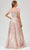 Lara Dresses - 29475 Feather-Fringed Cap Sleeve Embroidered Gown Prom Dresses