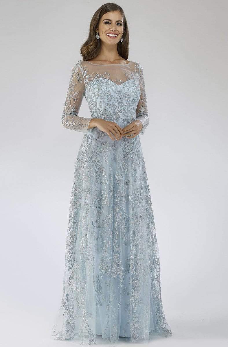 DINGZAN Vintage Lace Long Sleeve Fit & Flare Dress - Mother Of The Bride, Evening Gown, Special Occasion