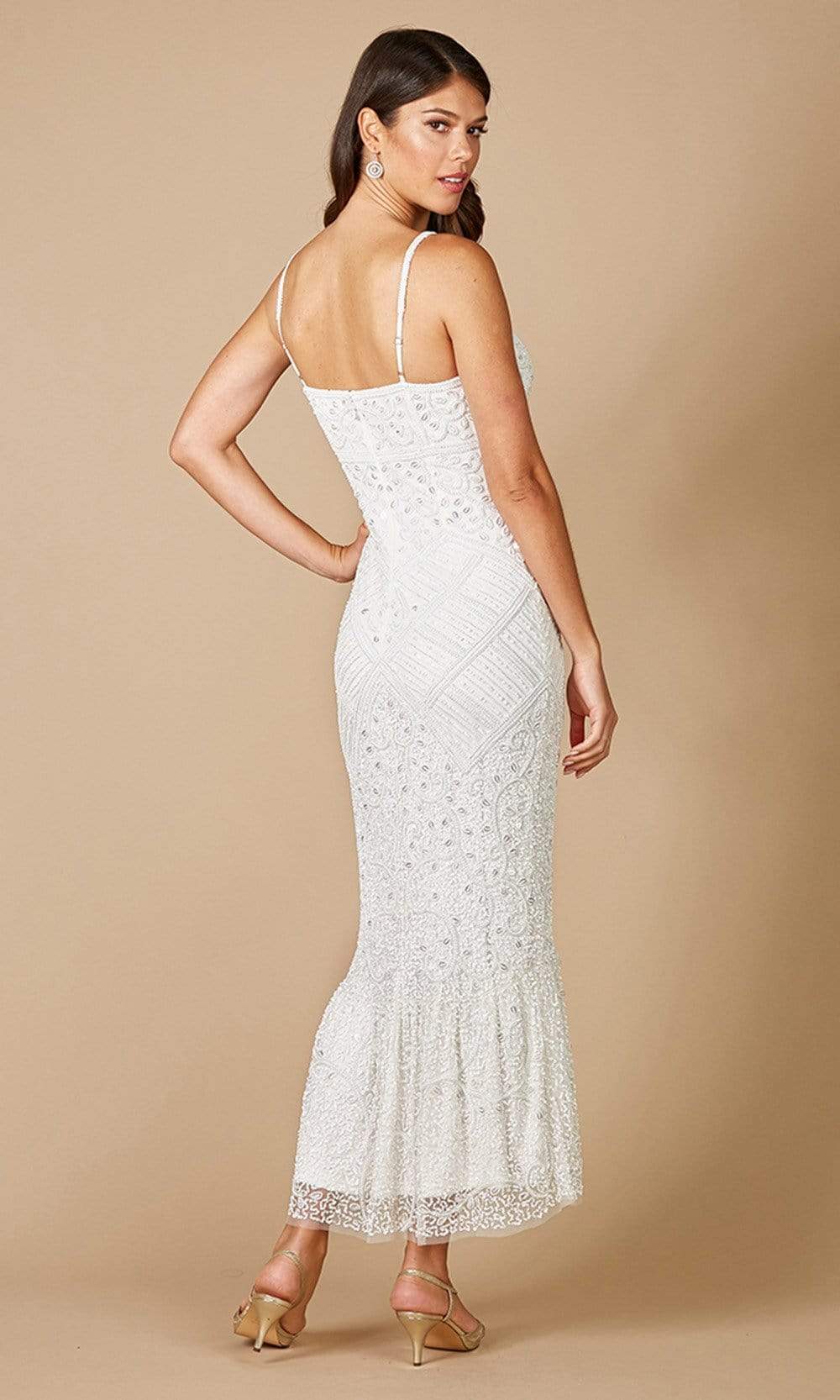 Lara Dresses - 51093 Sleeveless Embellished Long Dress 12 / Ivory Lara Dresses - 51093 Sleeveless Embellished Long Dress 12 / Ivory
