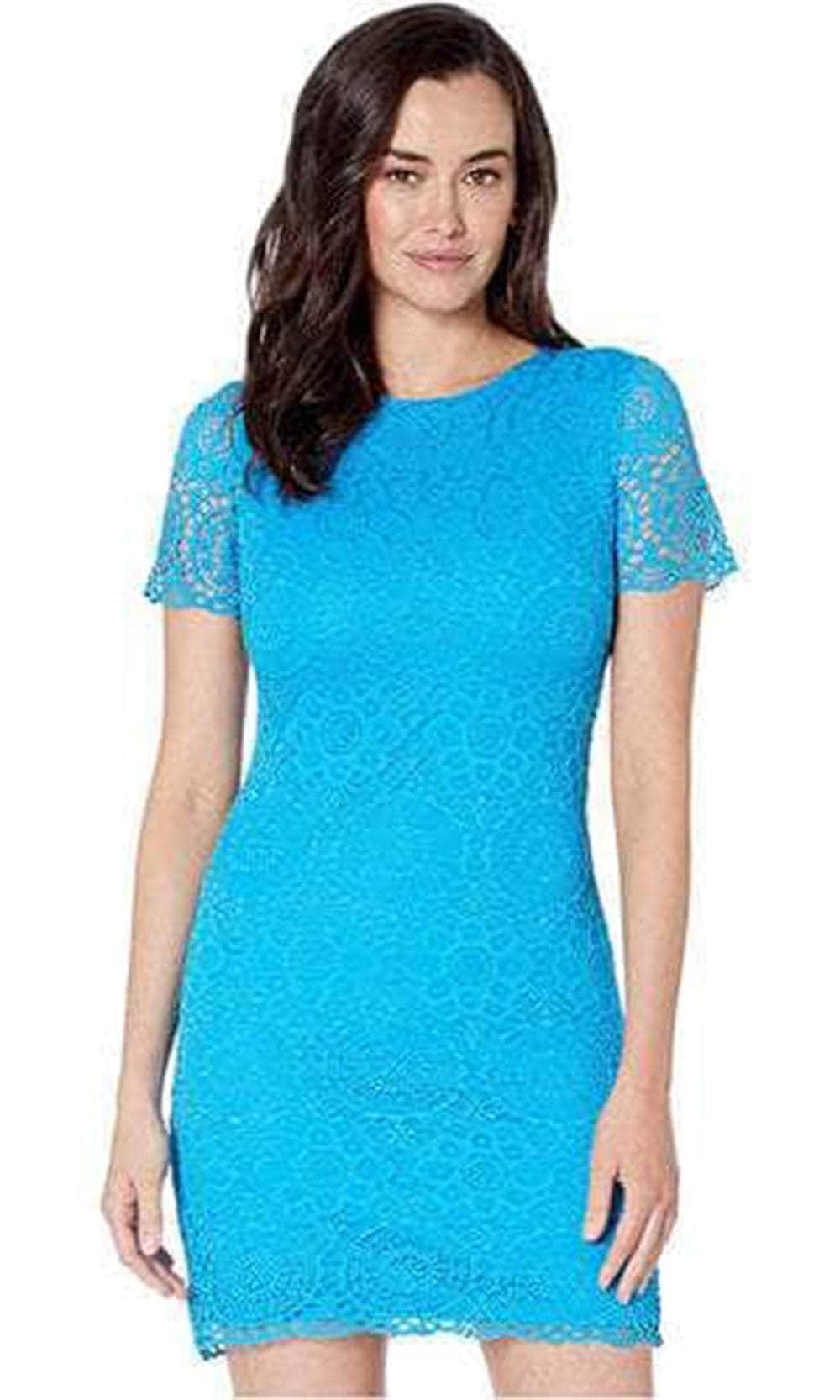 Laundry HP03K80 - Short Sleeve Lace Sheath Formal Dress Couture Candy Laundry HP03K80 - Short Sleeve Lace Sheath Formal Dress Couture Candy