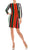 London Times - T4797M Long Sleeve Multi-Color Striped Shift Dress Semi Formal