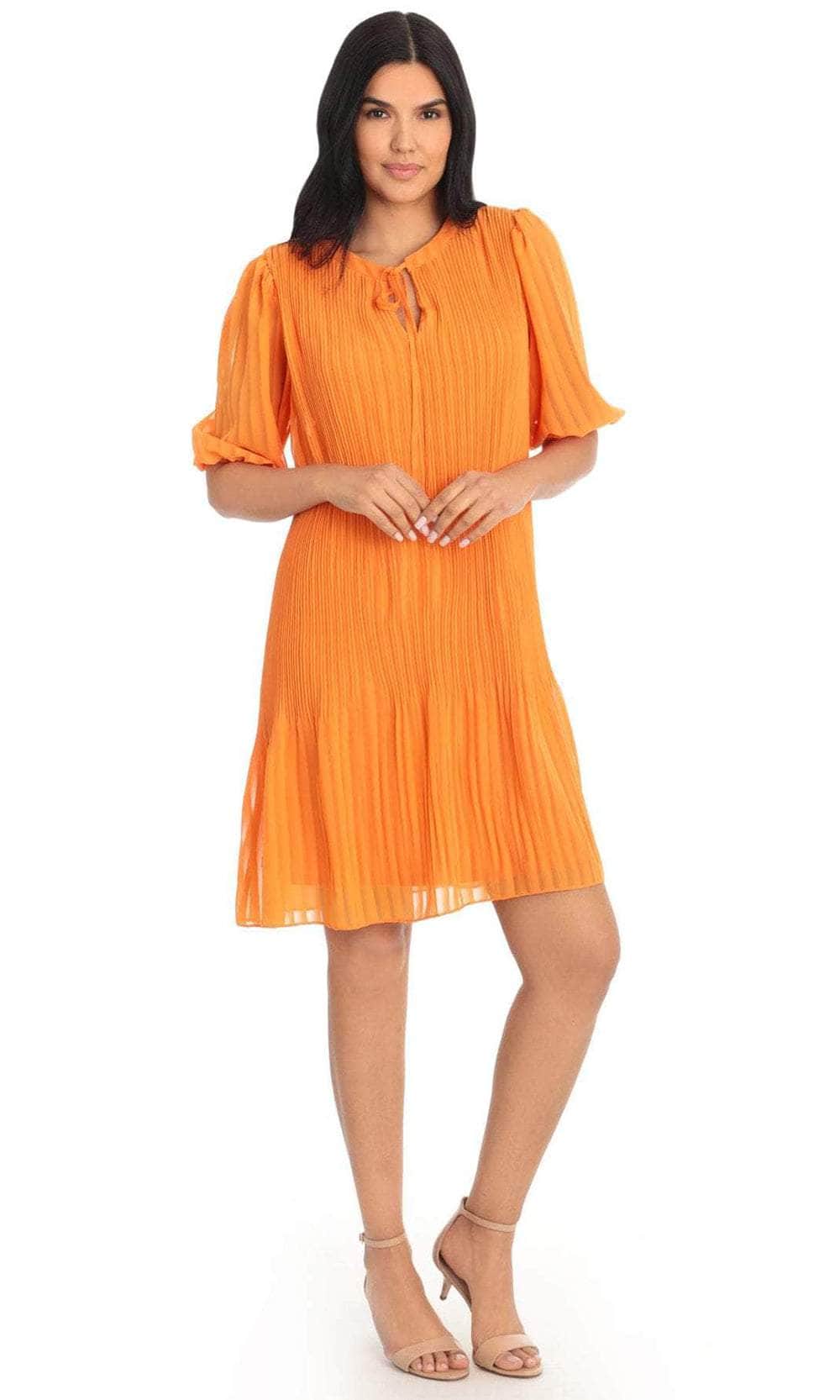 London Times T5705M - Elbow Sleeve Pleated Formal Dress London Times T5705M - Elbow Sleeve Pleated Formal Dress