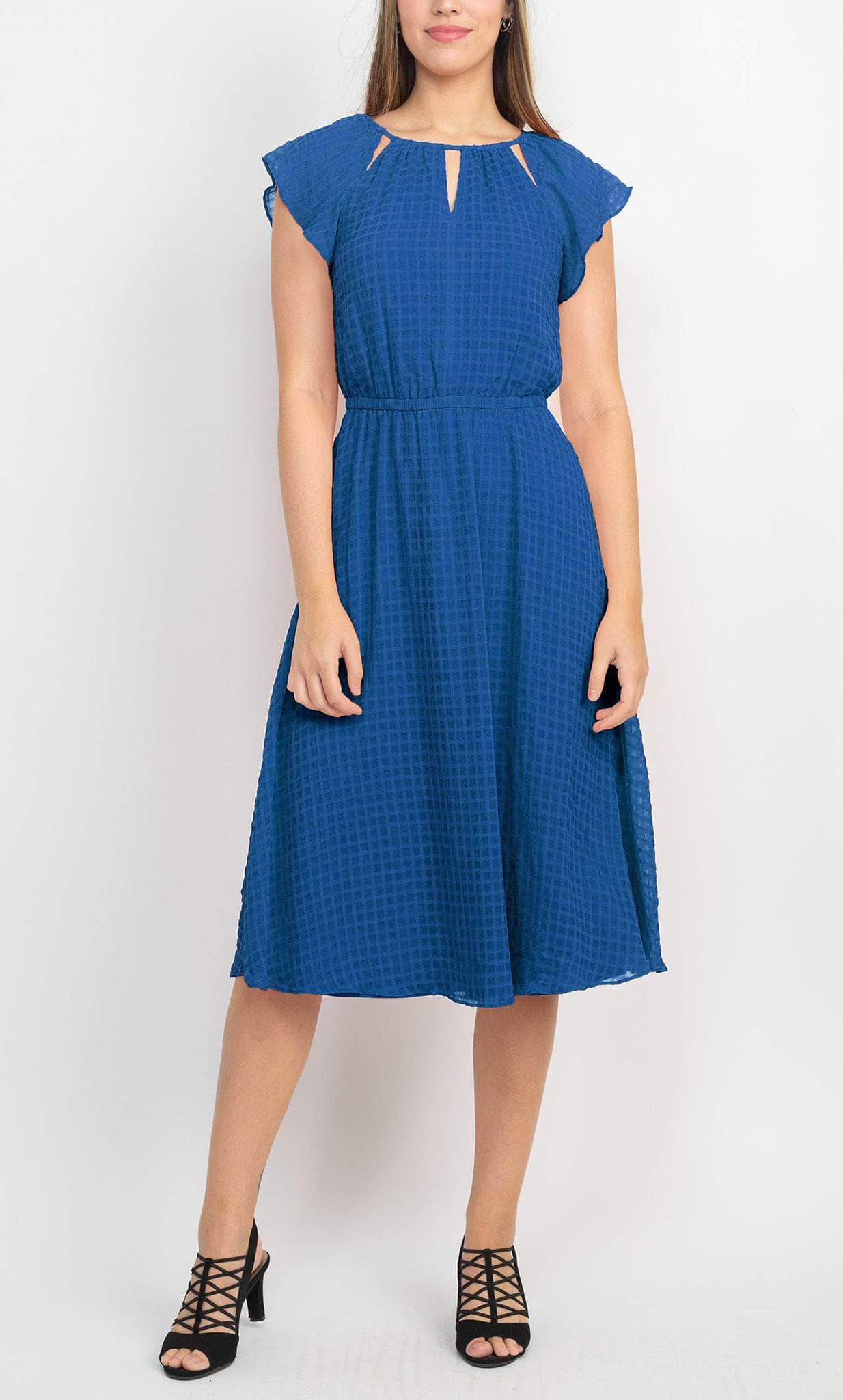 London Times T5797M - Mini Square Designed A-line Dress London Times T5797M - Mini Square Designed A-line Dress