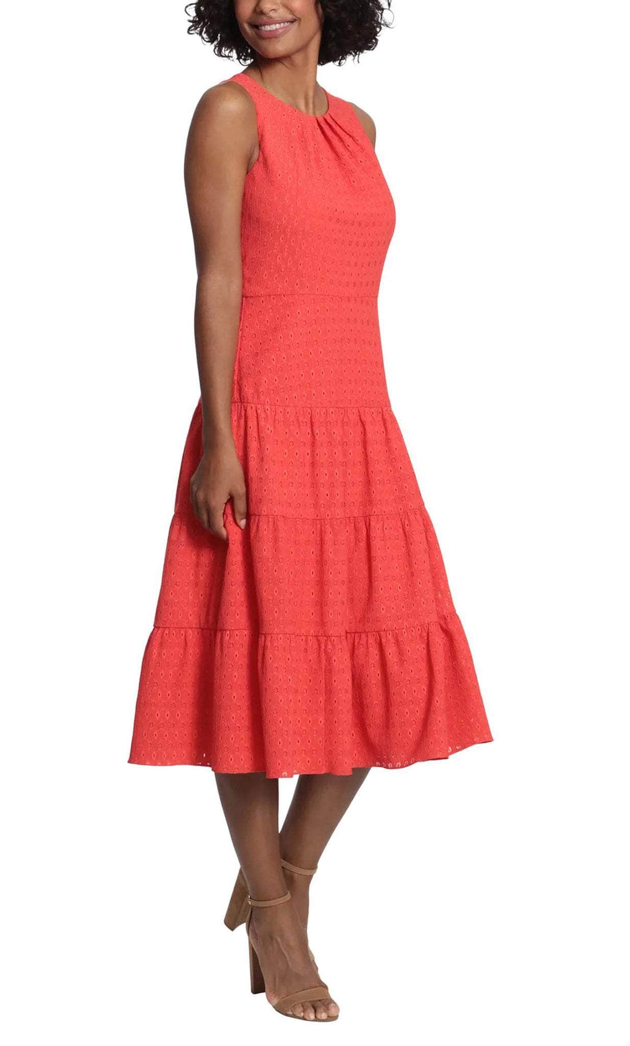 London Times T6138M - Tea Length Tiered A-Line Dress London Times T6138M - Tea Length Tiered A-Line Dress