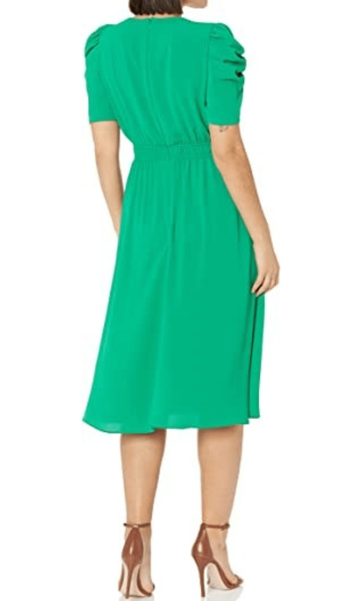 London Times T6180M - Puffy Sleeve Midi Flowy Dress Couture Candy London Times T6180M - Puffy Sleeve Midi Flowy Dress Couture Candy