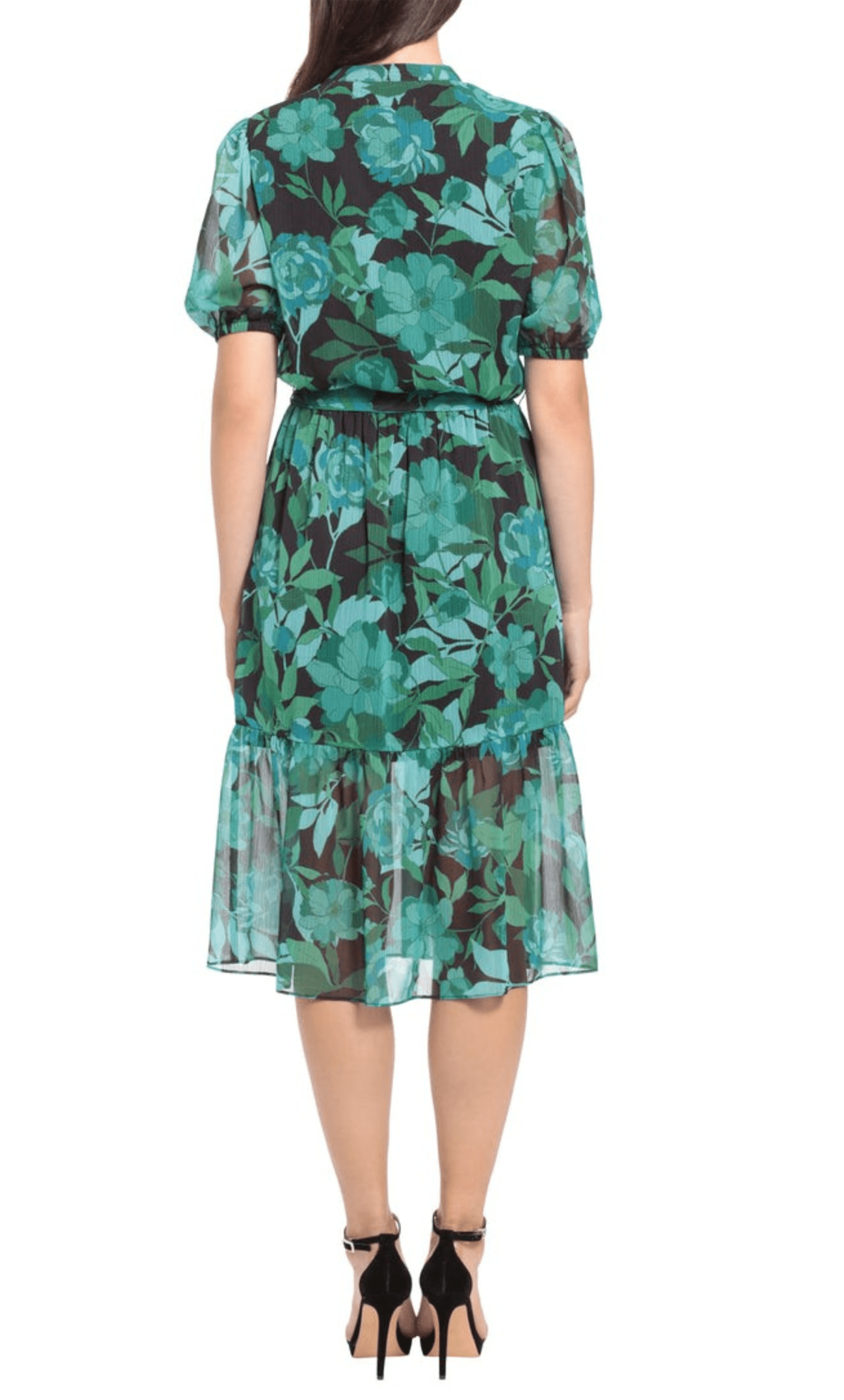 London Times T6456M - Casual Floral Tea Length Dress Couture Candy London Times T6456M - Casual Floral Tea Length Dress Couture Candy