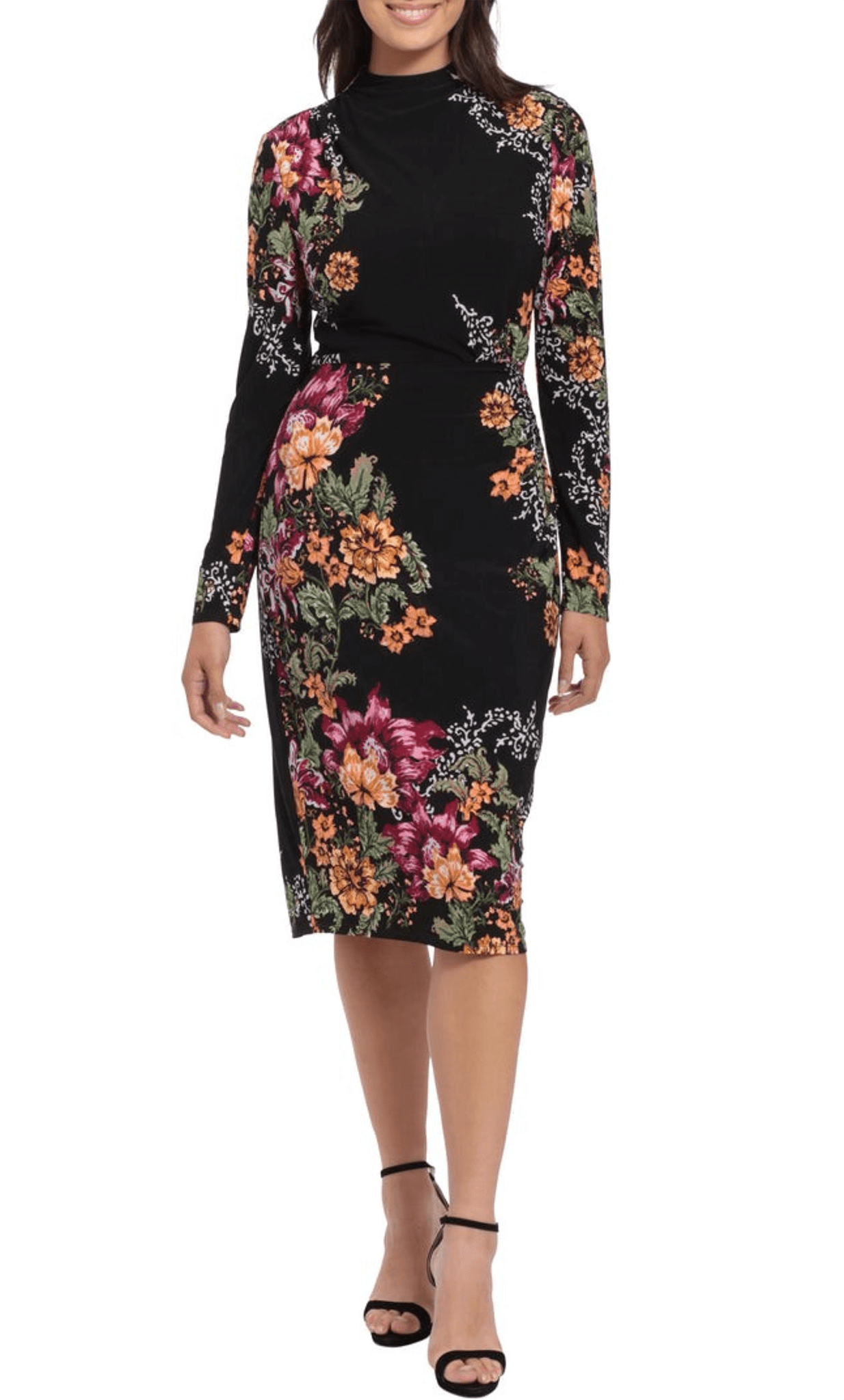 London Times T6460M - Floral Printed Bodycon Dress London Times T6460M - Floral Printed Bodycon Dress