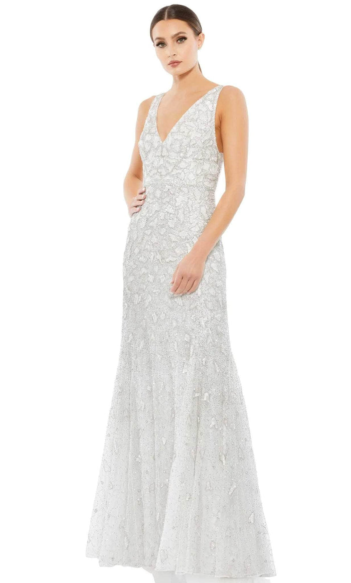 Mac Duggal 10814 - Sleeveless Embellished Evening Dress Evening Dresses 0 / White