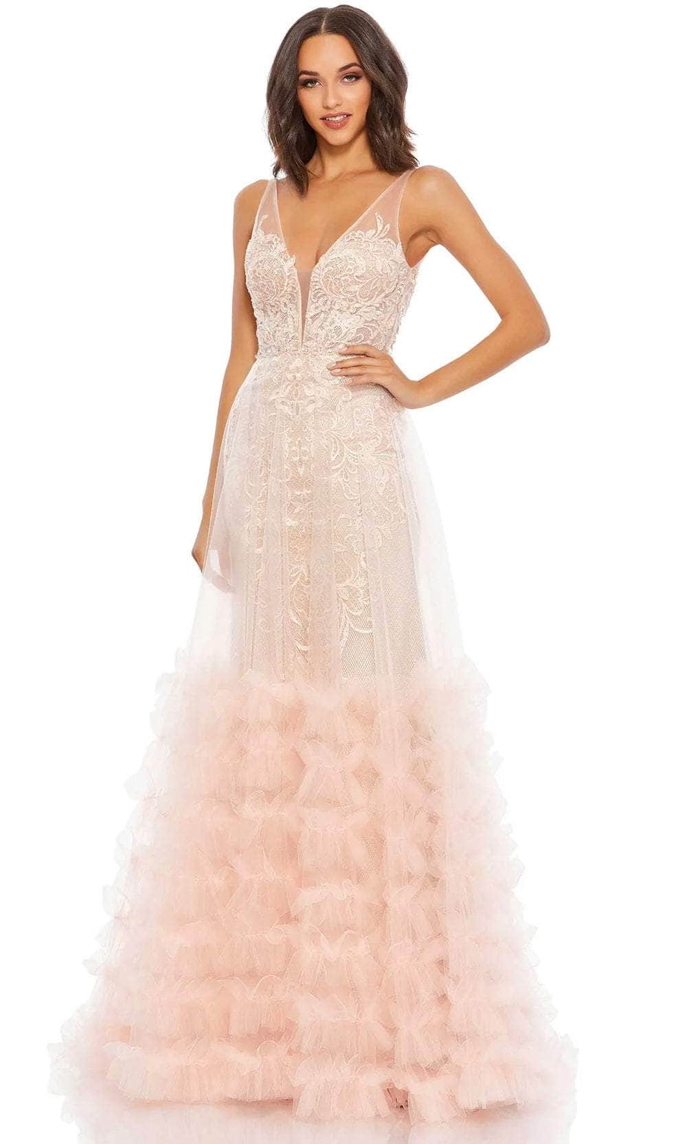 Mac Duggal 11183 - Sleeveless Ruffled Evening Dress Couture Candy Mac Duggal 11183 - Sleeveless Ruffled Evening Dress Couture Candy
